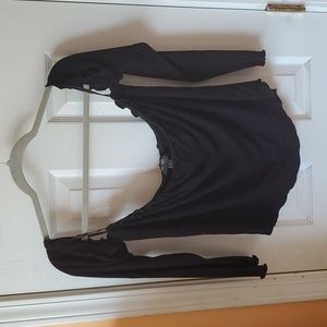 Forever 21 2x black cropped off-shoulder top